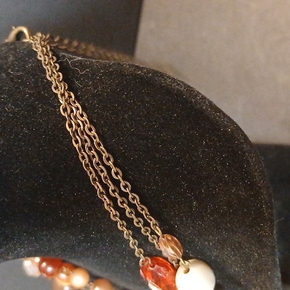 Triple layer boho faux stone necklace - Picture 5 of 8
